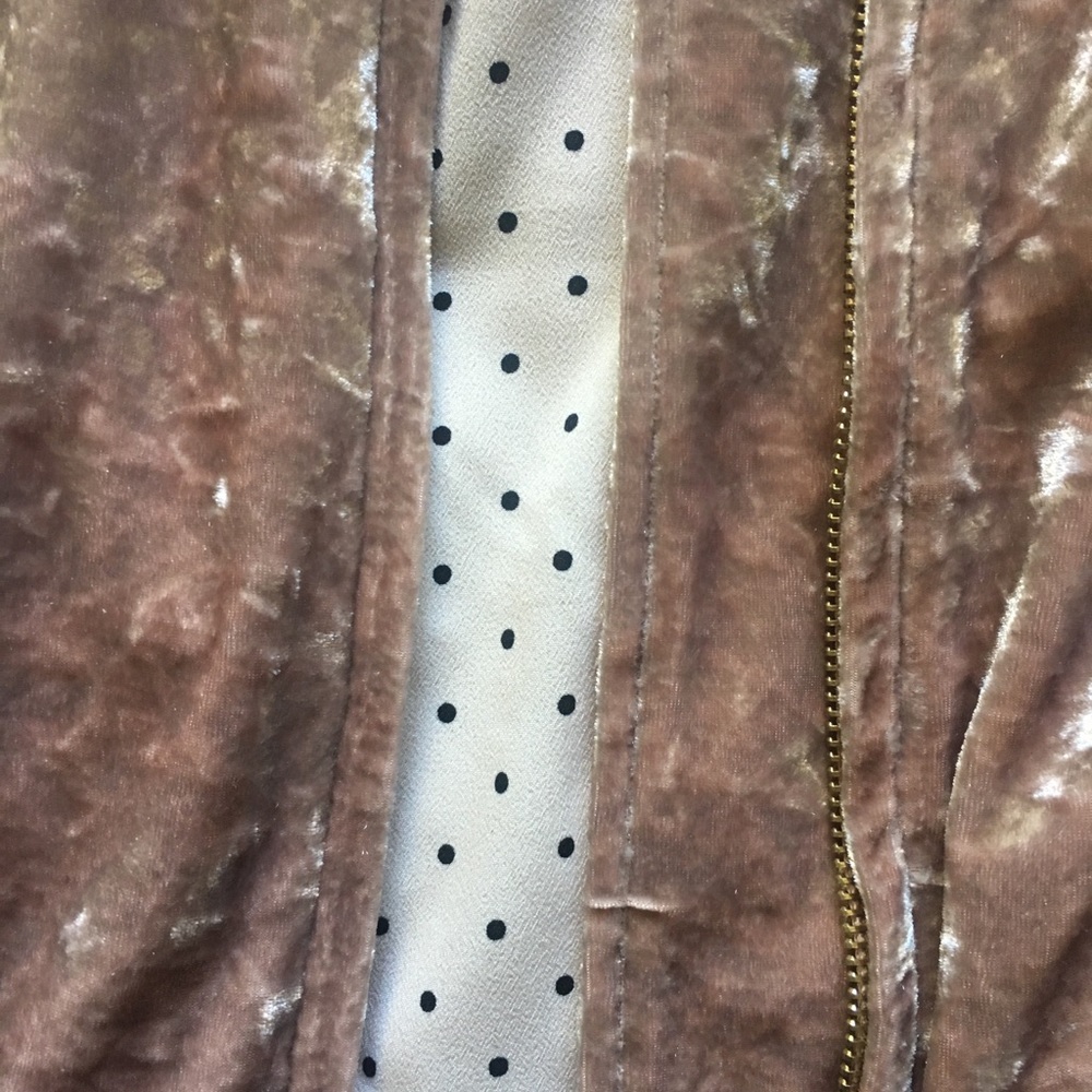 NWOT Sanctuary Pink Velvet Bomber Jacket (XS) - Picture 5 of 6
